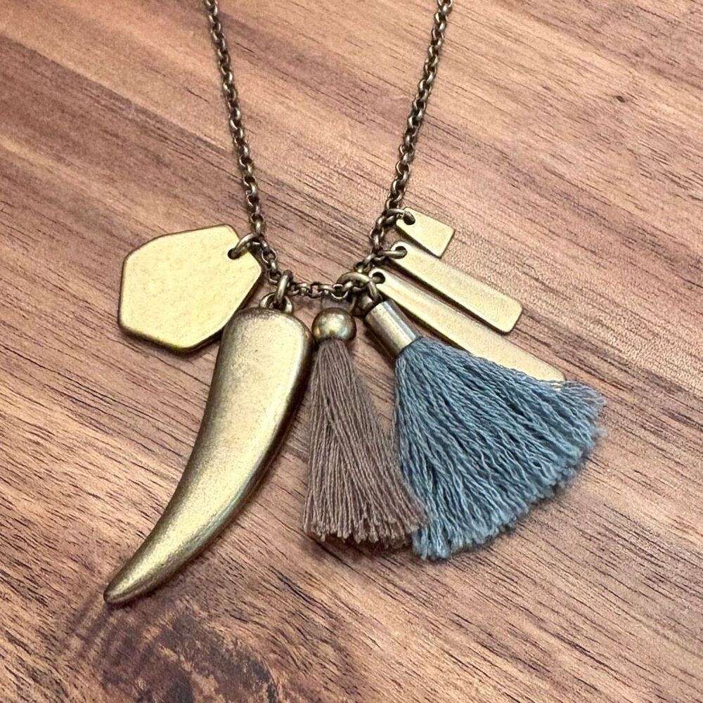J.Crew | Tassel Charm Necklace | 32” Adjustable